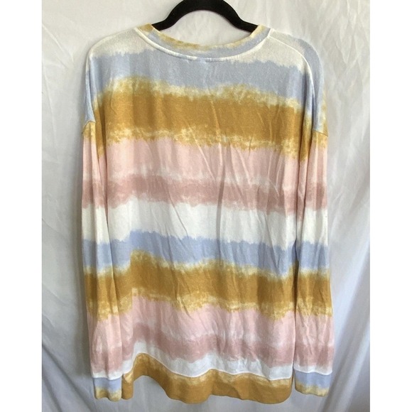 BP Shirt Womens XL Multicolor Striped Long Sleeve Tunic Top Soft Knit Boho - Picture 2 of 8